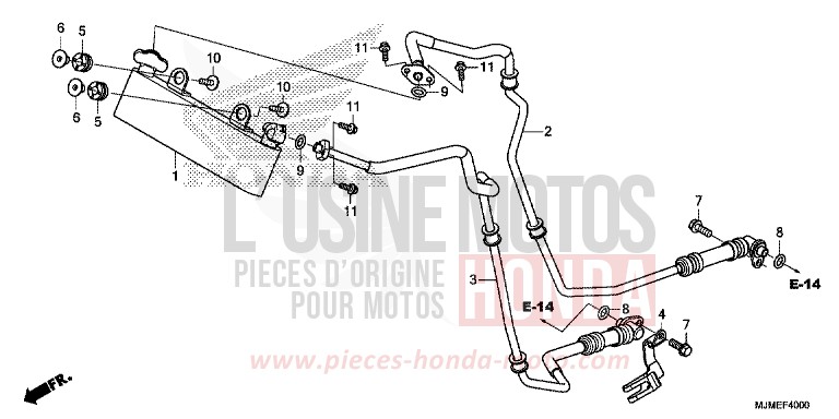 REFROIDISSEUR D'HUILE de VFR800X "Crossrunner" CANDY PROMINENCE RED (R342) 2017